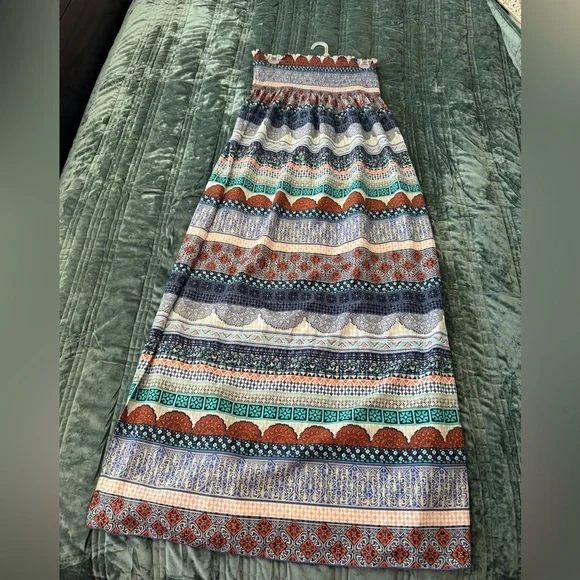kings road maxi dress Vintage Blue Kings Road Ruffle Lace Maxi Dress (1990s)